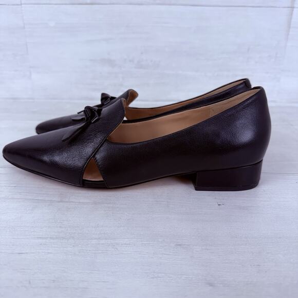 Cole Haan Black Leather Shoes Loafer Size 6B Viola Skimmer Slip On Pointed Toes - Picture 5 of 12